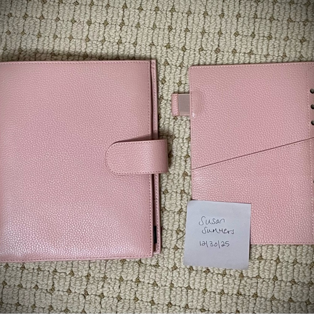 Moterm A5 pebbled leather dusty rose